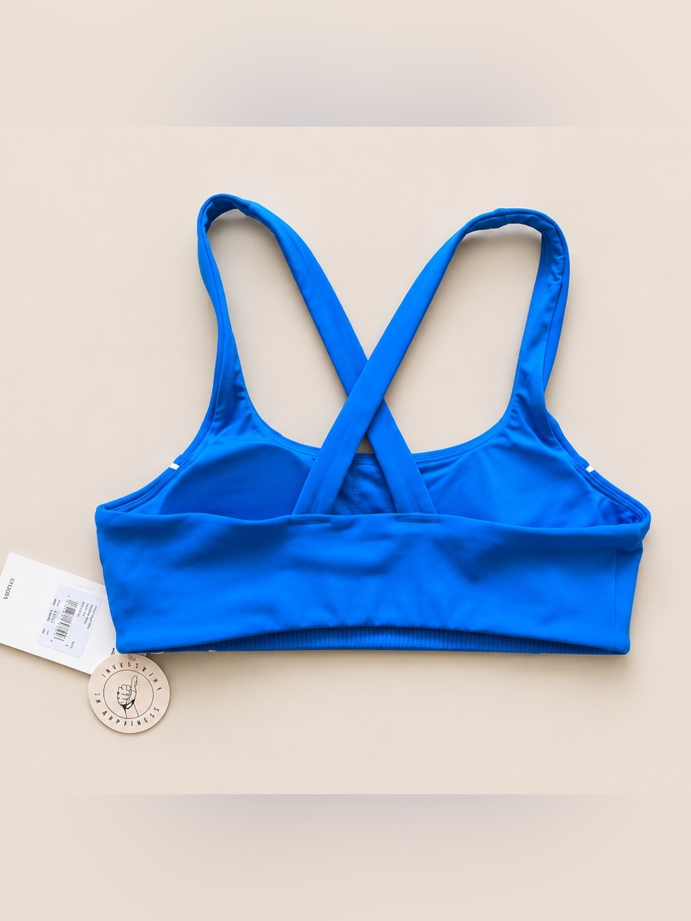 Vuori Daily Piped Sports Bra NWT Small Regatta Blue Removable Pads - Picture 3 of 3